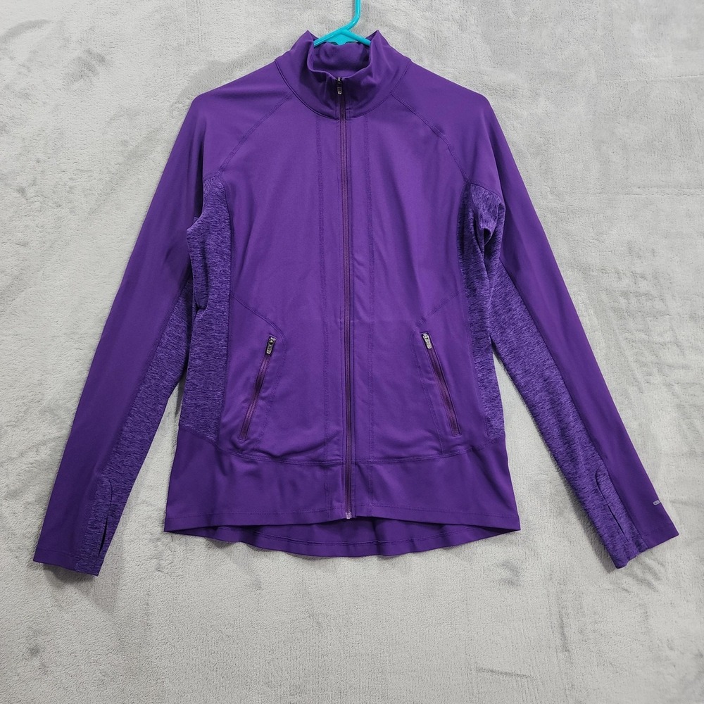Gander Mountain GSX Jacket Womens‎ M Purple Full Zip Thumbholes Running Athletic